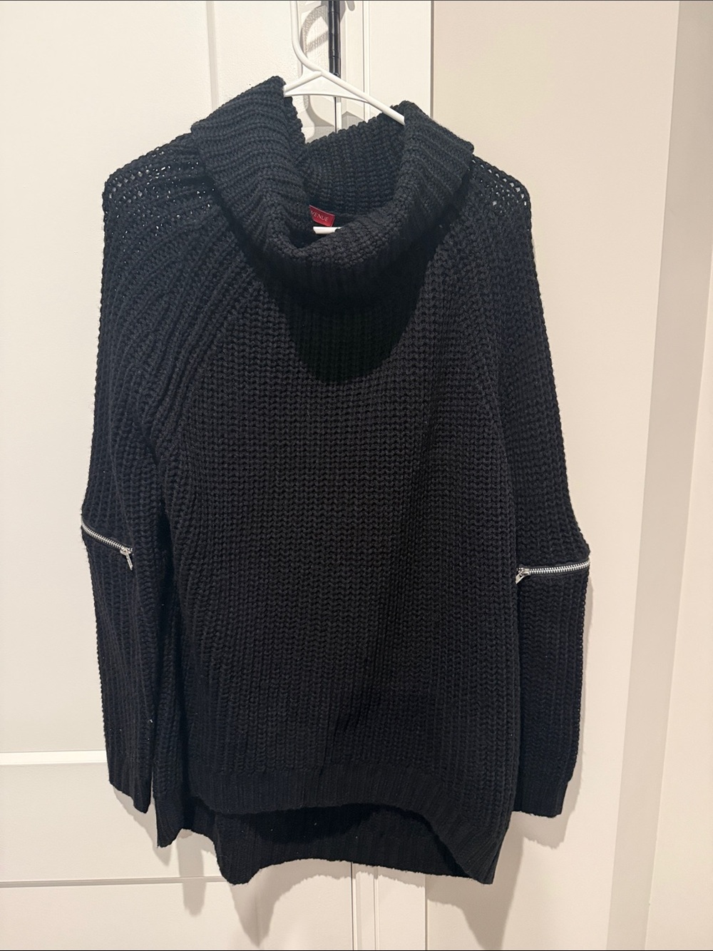Black Cowl Neck Zip-Sleeve Sweater - Women